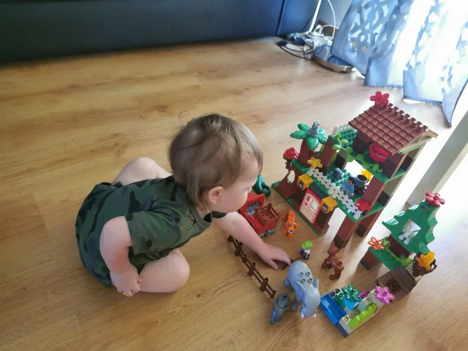 3 комплекта Конструкторы duplo большие наборы джунглей животных блоки Большой размер DIY светящиеся кирпичи совместимые Фигурки Игрушки для маленьких детей
