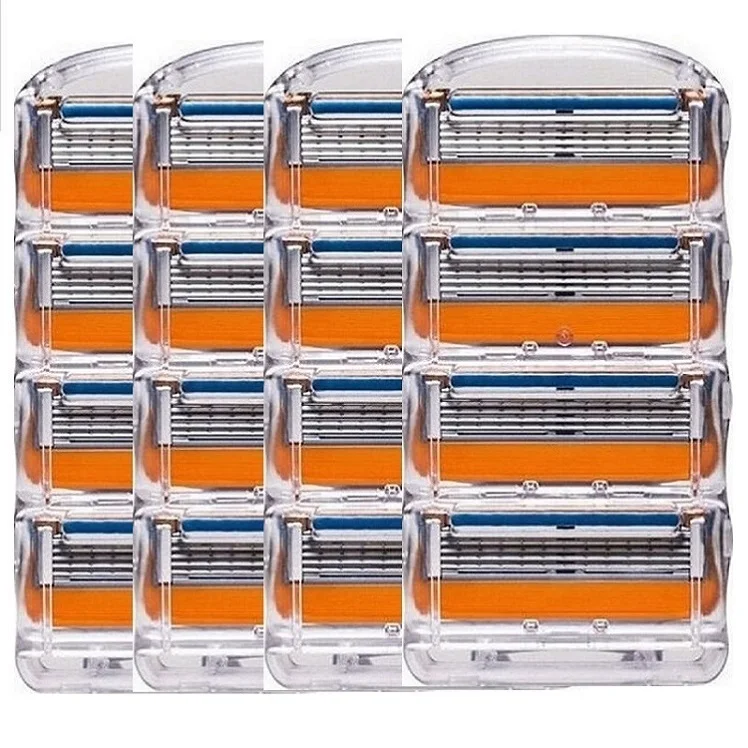 1 soporte+ N cuchillas de maquinilla de afeitar para hombre cuchillas de afeitar de 5 capas compatibles con la maquinilla de af - Цвет: 16blades