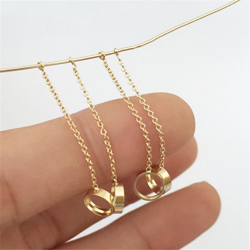 14K Gold Filled Cable Chain Drop Charm 1/20 14kt Gold Drop Pendant for Jewelry Making DIY Jewelry Accessories Jewelry Findings