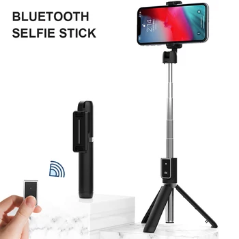 

Portable Wireless Blutooth Self Stick 3 in 1 Extendable Monopod Tripod Remote Control Handphone Live Photo Holder Self-timer