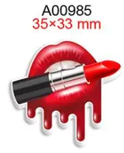 Flatback Planar Resin Printed Make-Up and Lips Cartoon Cabochon for DIY Hair Bow Holiday Craft Supplies Accessories Material