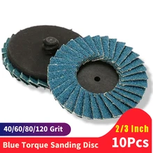 

10PCS Flap Discs 2 /3 Inch 50 /75mm Blue Sanding Discs 40 60 80 120 Grit Grinding Wheels Blades For Angle Grinder