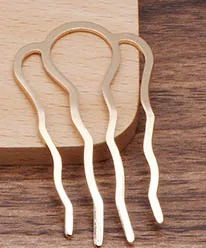 KC gold color 10 шт., латунные металлические женские заколки для волос, боковые гребни, заколки для волос, 4 зубца, свадебная расческа для волос, заколки для волос, аксессуары для волос - Цвет: KC gold color