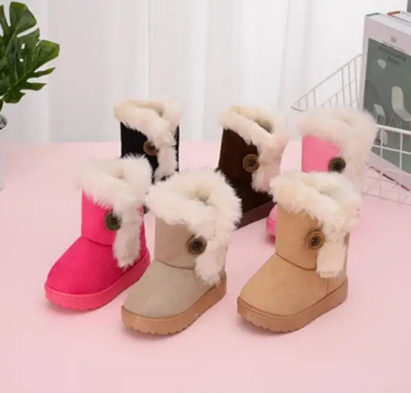 

2019 Winter Kids Fashion snow boots thick Child cotton shoes warm plush soft bottom baby girls boots winter ski boot for baby