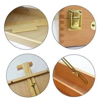 

Case Suitcase Large Hardware Paint Palette Accessories Desktop Painting Art Artist Adjustable Sketchbox Wooden Table Easels