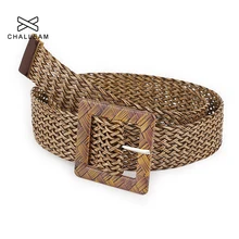 Модные женские плетеные пояса, Женские Дышащие черные плетеные пояса с квадратной пряжкой для брюк, платья, женские ремни 218