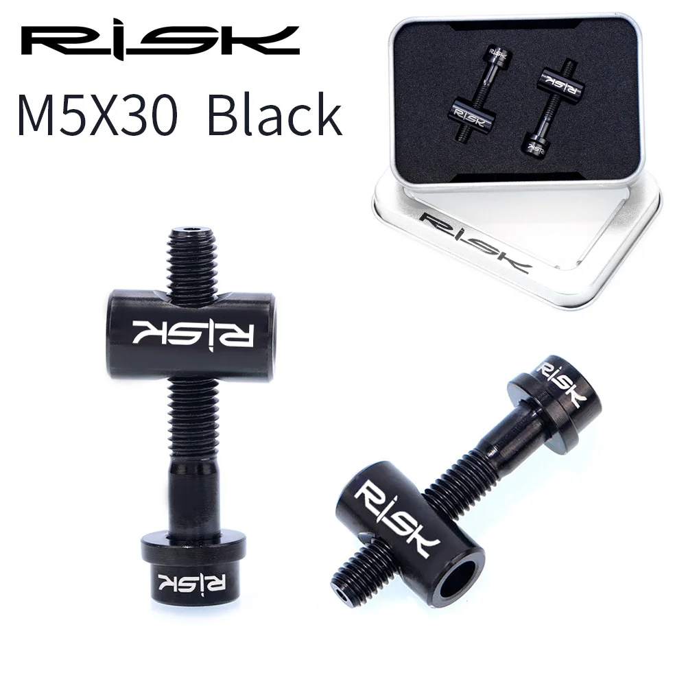m5-30 1Set Black Опасности 2 единиц, велосипед Подседельный штырь сумка фиксируется болты TC4 Титан сплав M5* 30/40 мм MTB дорожный велосипед Подседельный штырь для горного велосипеда седло крепежные винты Радуга золото - Цвет: m5-30 1Set Black