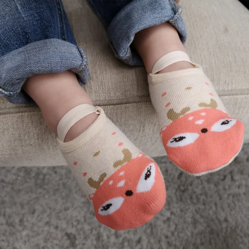  1 Pair Baby Girls Boys Fashion Cute Cartoon Non-slip Cotton Toddler Floor Socks Animal First Walker