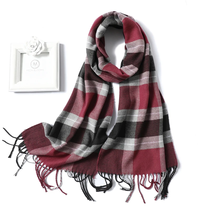 Мода зимний шарф для женщин кашемировые шали и обертывания Леди Пашмины шеи Теплый мягкий длинный размер foulard мужские шарфы одеяло