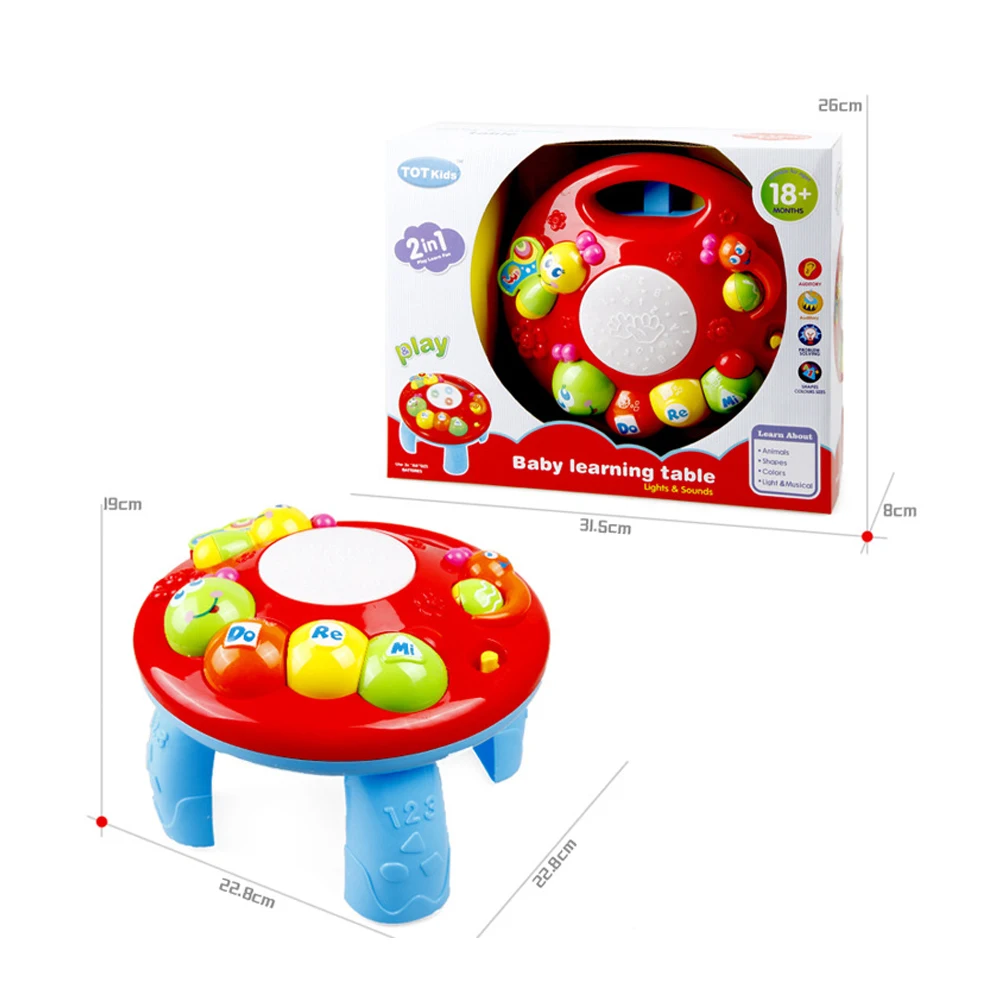 Plastic Electric Caterpillar Learning Table Learning Table Sing Song Study Multi-Functional Hobby Cultivate Interest Teach Toy