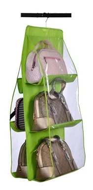 Нетканая сумка висячая сумка для хранения Кошелек Сумка-тоут сумка органайзер для хранения в шкафу вешалки - Цвет: green
