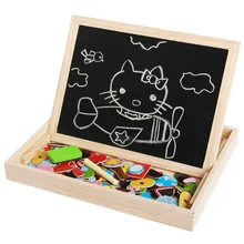 

Montessori 2 In 1 Baby Educational Wooden Toys Magnetic Jigsaw Puzzles Drawing Tablet Borad Personalised Toy Set For Children