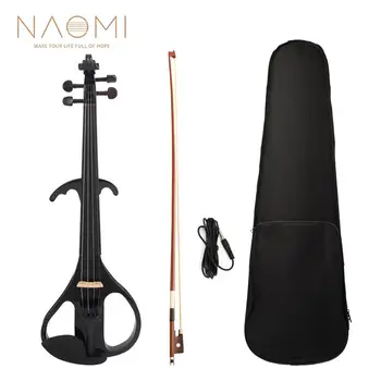 

NAOMI Electronic E Violin Electric Violin 4/4 Maple Wood Violino Ebony Fretboard Brazilwood Bow Musical Instruments With Case