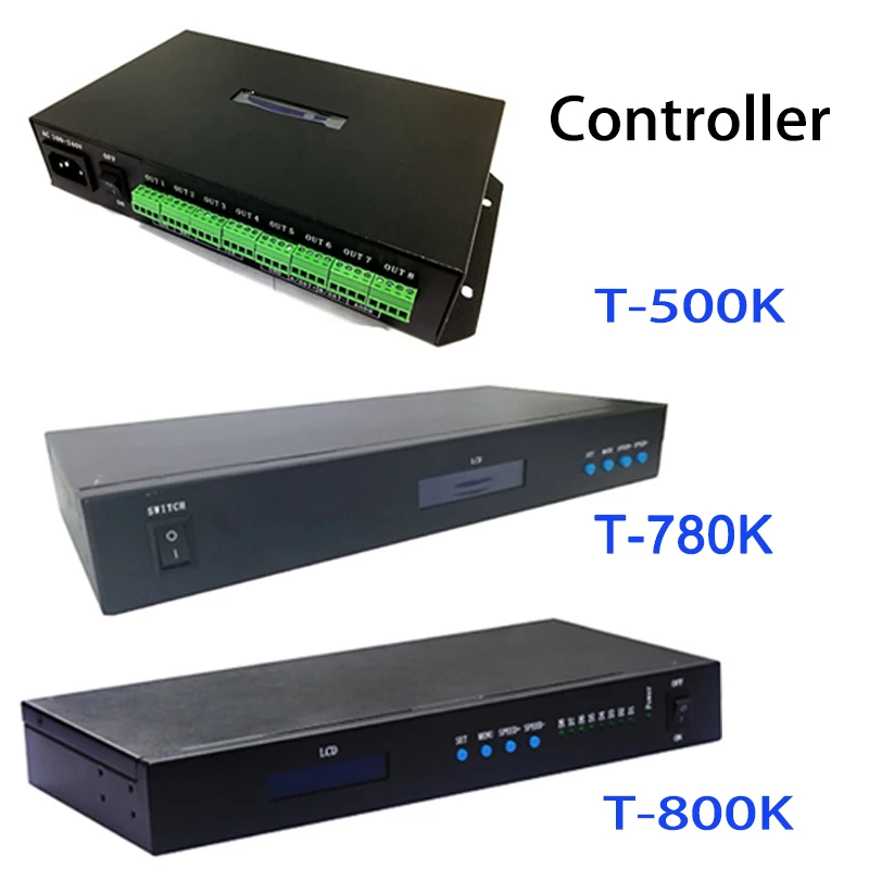 US $149.99 T500K T780K T800K Full Color LED Pixel Module Controller AC100240V 8Port 6144 Pixel WS2811 WS2801 Light Strip