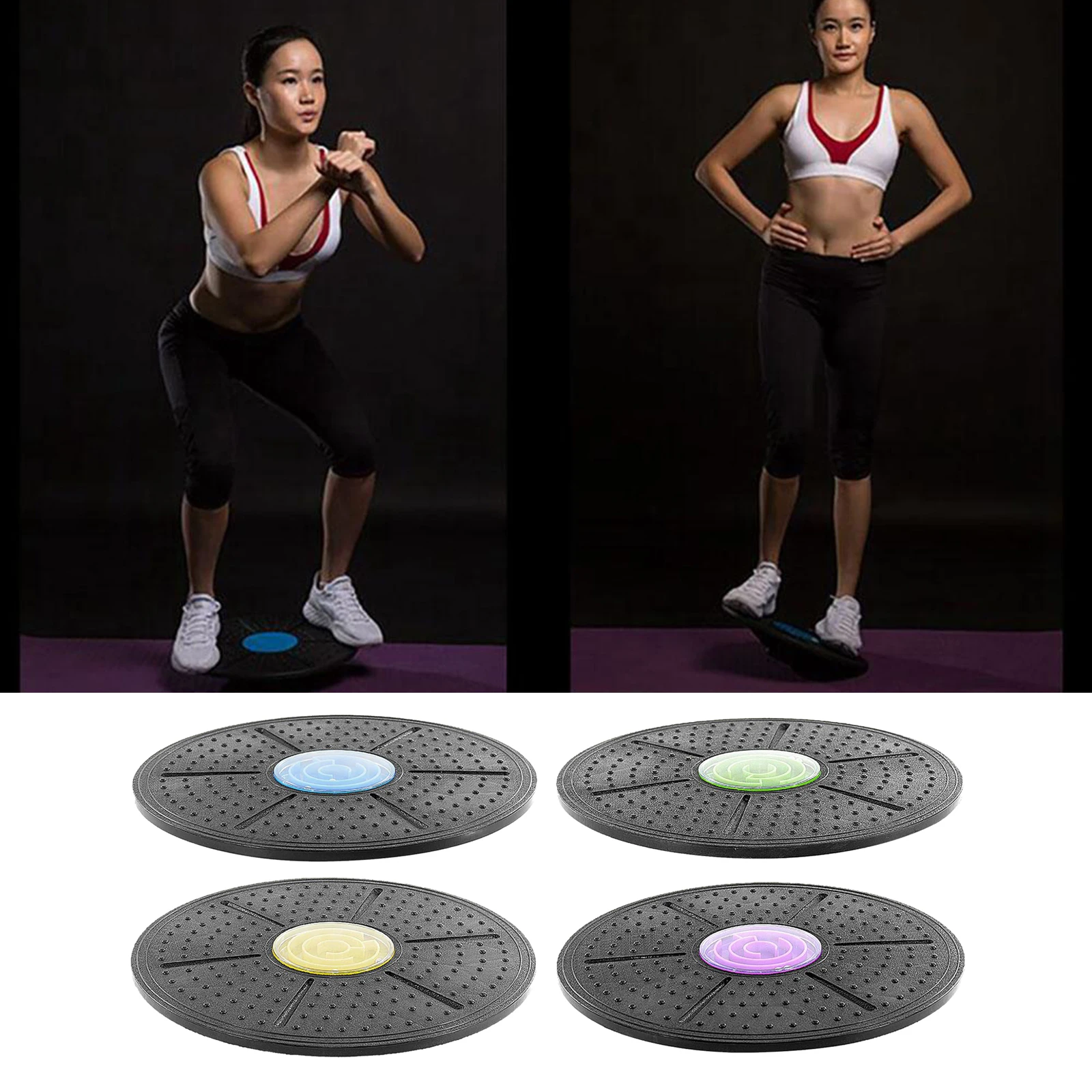 Wobble Balance Board 36cm Non-Slip Yoga Rotation Stability Disc Workout 