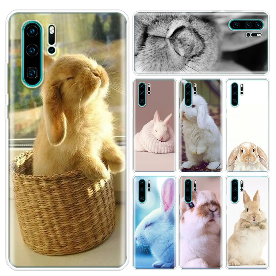Белый чехол для телефона с кроликом Huawei P10 P20 P30 P40 Lite Pro P30Lite Mate 20 P SMART Z 2018 2019 |