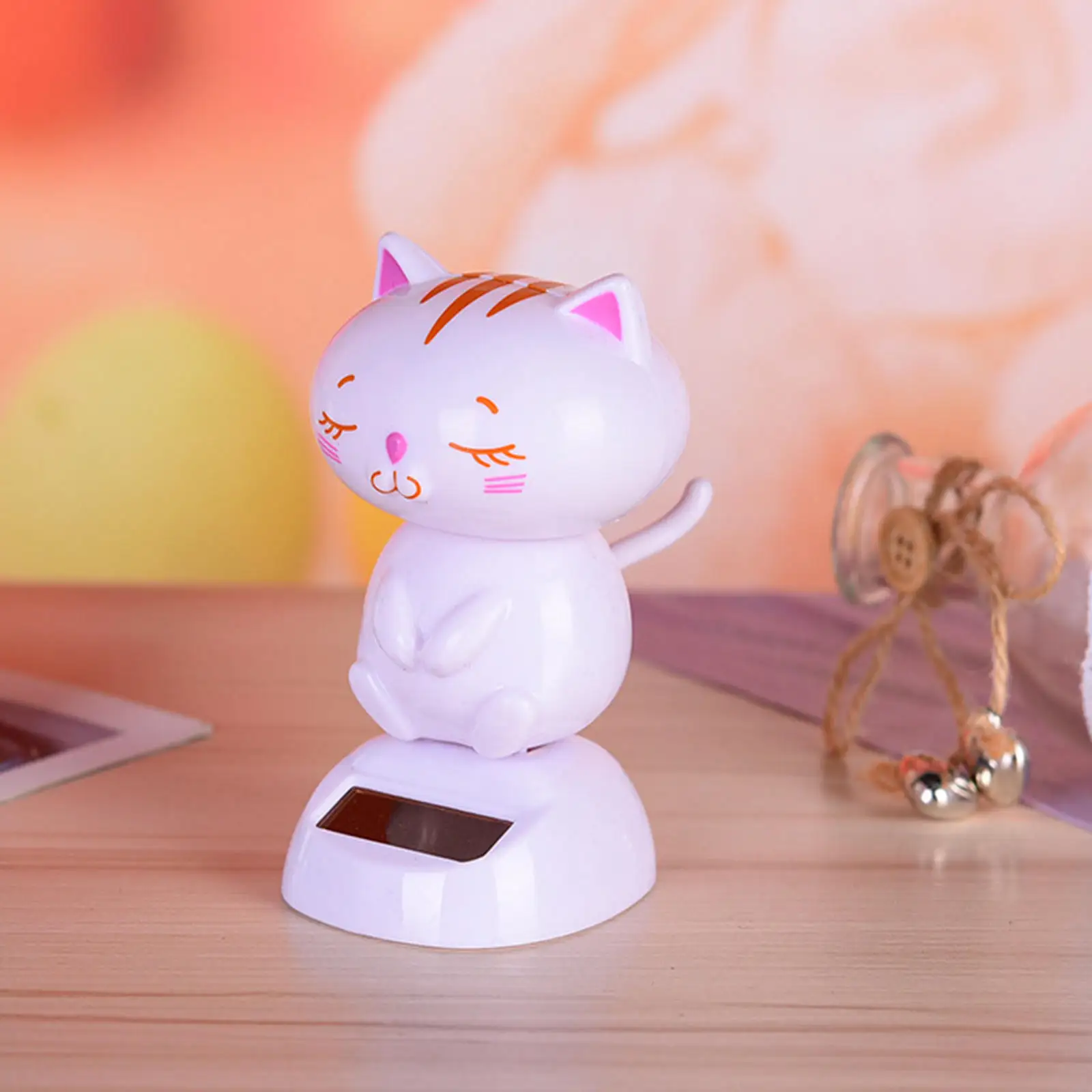 Solar Powered Bobblehead Plastic Automatic Cat Shape Swing No Battery Required for Dashboard Home Kids
