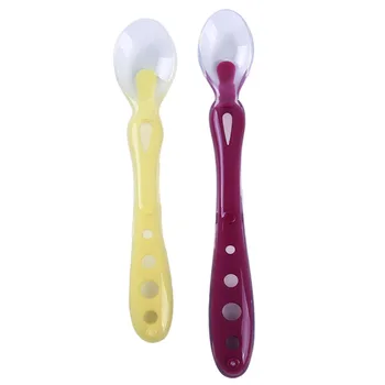 

2 pcs/set Baby Plastic Bebe Food Supplement Spoon Baby Feeding Training Spoon Children Tableware Toddler Portable Utensils Set