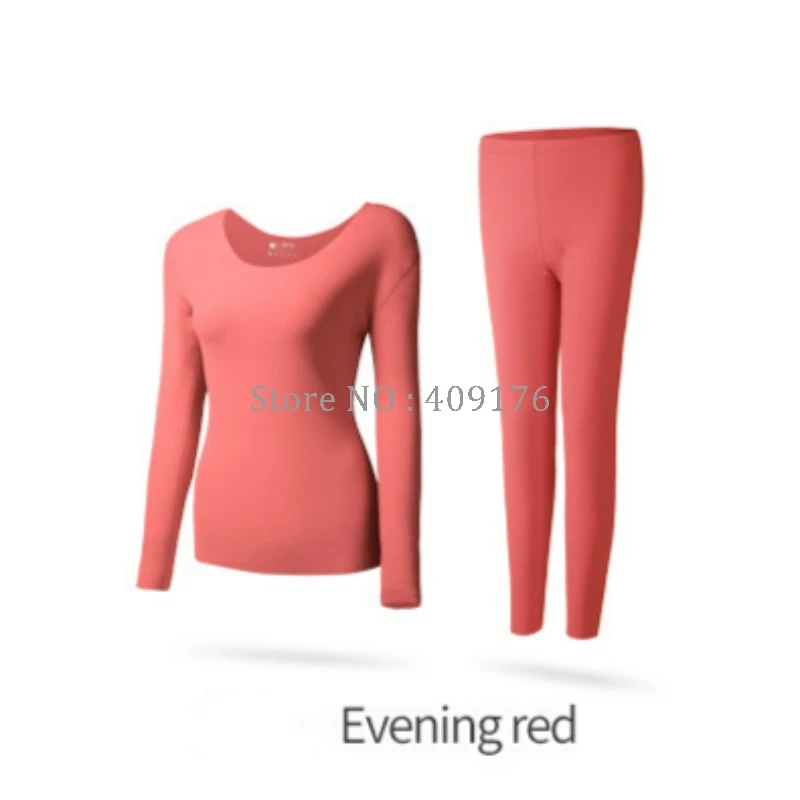women light red Кальсоны PRAYGER, мужское термобелье для пары, женское теплое нижнее белье, топы с длинными рукавами и пуговицами - Цвет: women light red