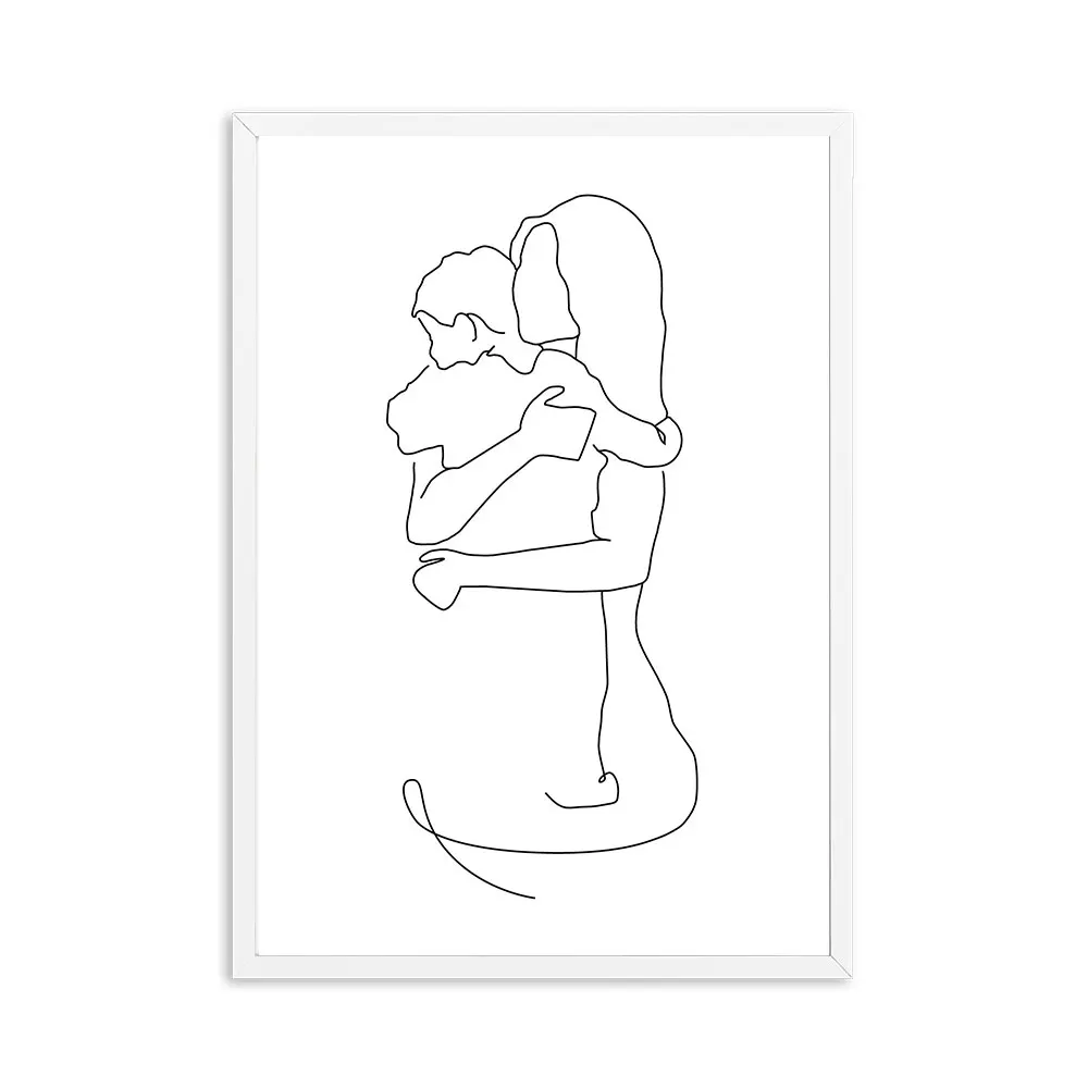 Mother-and-Daughters-Son-Art-Line-Drawing-Posters-Abstract-Minimalist-Wall-Art-Canvas-Print-Painting-Moder (7)