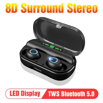 

Bluetooth 5.0 Wireless Earphones Noise Canceling Button Control Led Power Display 8D Stereo Sport Headset Waterproof Headphones