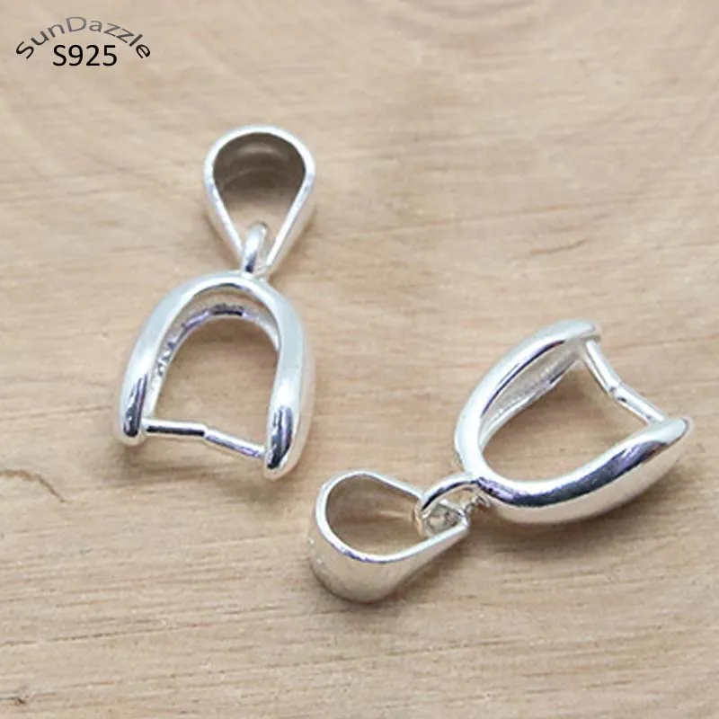 Wholesale Jewelry Findings 925 Silver Plate Bail Connectors Pendant Beads  Pins