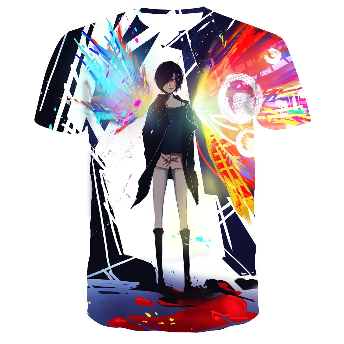 Модные футболки Tokyo Ghoul мужская рубашка с принтом крови повседневные Кен Kaneki