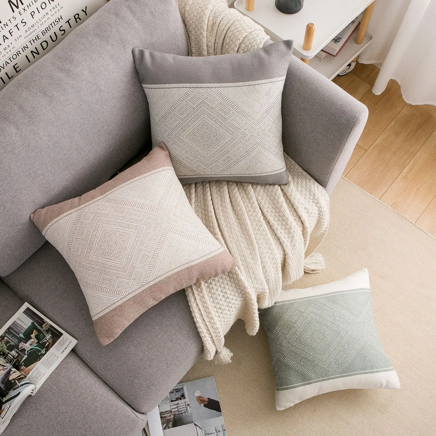 

Lattice Home Decor Cushion Cover 45x45cm Pillow Case Sofa Throw Pillow Case Geometric Linen Cotton Pillow Cover Throw Pillowcase