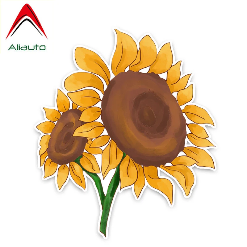 Aliauto Flowers Car Stickers Beautiful Sunflower Accessories Decor