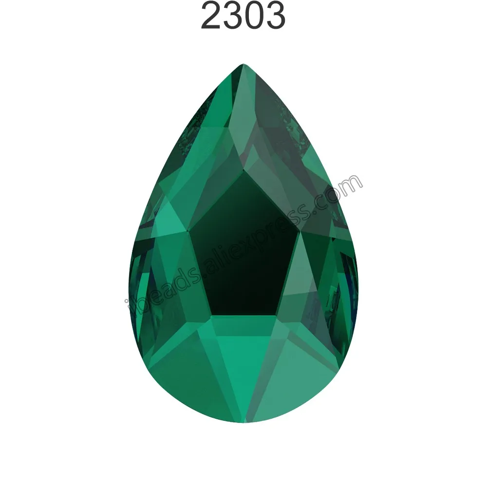 Оригинальные кристаллы Swarovski 2303 груша с плоской задней частью без горячей фиксации Стразы для дизайна ногтей DIY украшения одежды