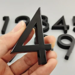 5.8CM 3D Black House Door Number Plate Home Number Street Mailbox Number Stickers Numbers Flat Number Hotel Number Outdoor Door