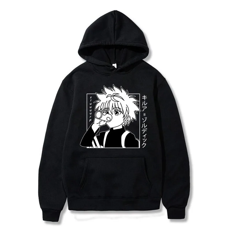 Японские Аниме забавные толстовки Killua Eyes HxH 2020 зимние в японском стиле Hunter X