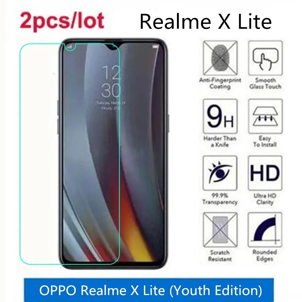Закаленное стекло для OPPO Realme X Lite 2.5D Premium защитная пленка экрана (МОЛОДЕЖНАЯ