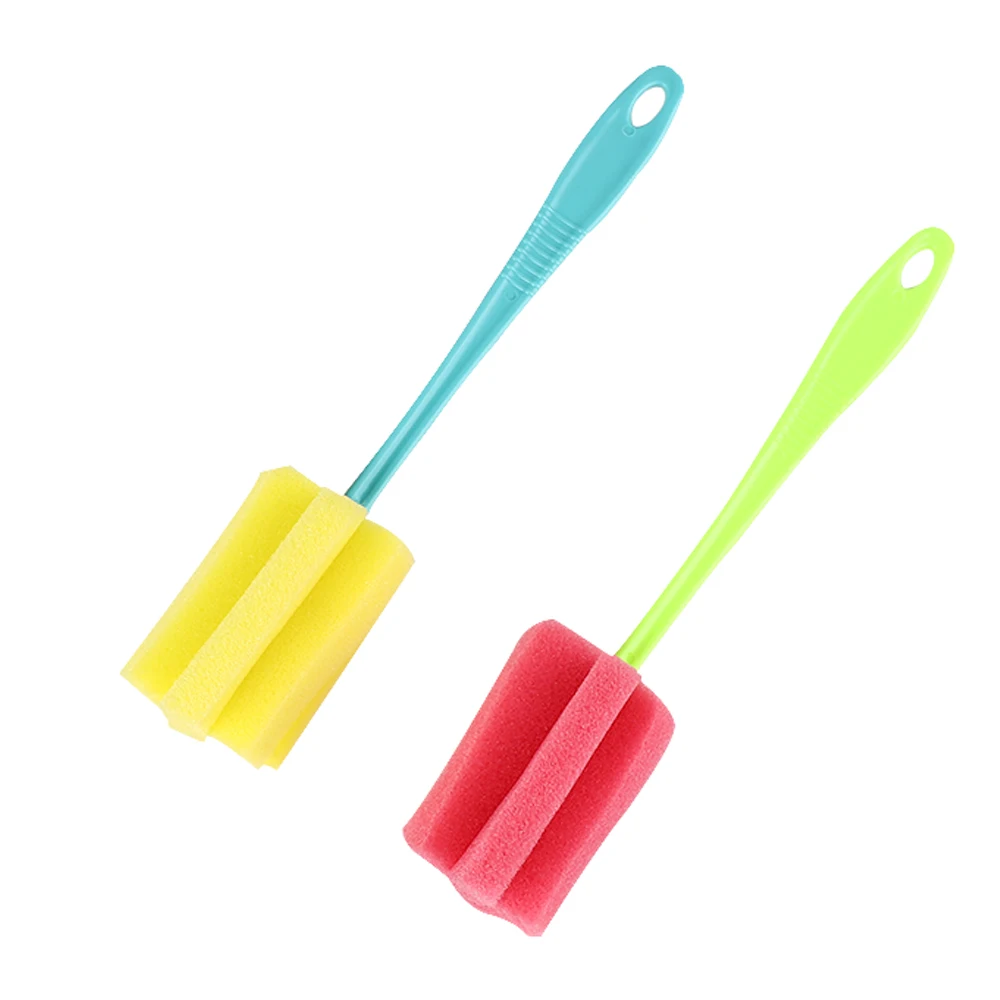 2 шт. популярная губчатая щетка для детской бутылочки чашка стеклянный кухонный спонж для чистки посуды инструмент для очистки - Цвет: Random color