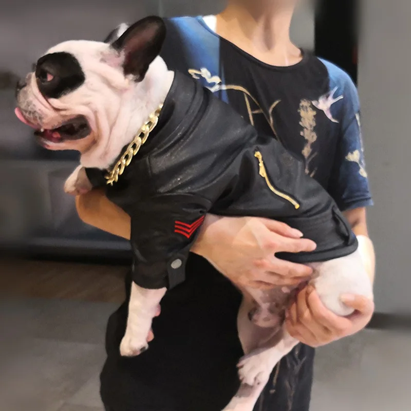 

Dog Winter Clothes Warm Dog Coat Jacket PU Leather Pet Clothing for Small Medium Dogs Jacket French Bulldog Pet Product Pug Coat