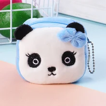 Key Plush Coin Purse Zipper Cartoon Large Capacity Portable Girls Mini Gift Money Bag Soft Stereo Cute