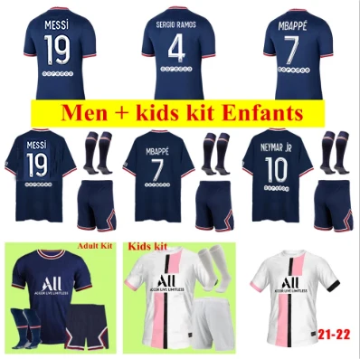 Месси 2021 2022 PSG Джерси MBAPPE KEAN SERGIO RAMOS NEYMAR JR футбольные майки рубашки мужские +