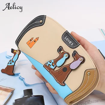 

Aelicy 2020 Cartoon Leather Women Wallets Coin Purse Female Fashion Long Style Designer Luxury Coin Purse Keychain Card Holder