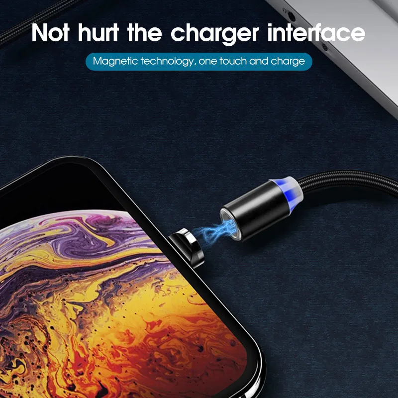 Магнитный USB кабель для быстрой зарядки usb type-C кабель для iPhone 11 XS Max 6 7 8 Plus IOS Магнитный зарядный кабель для Micro USB нейлон