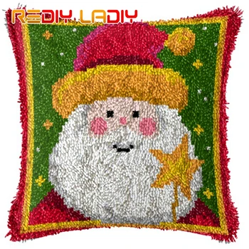

Latch Hook Kit Make Your Own Cushion Cartoon Bear Acrylic Yarn Crochet Pillow Case Set Printed Canvas Latch Hook Cushion Cover