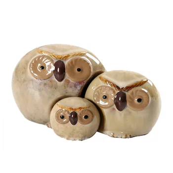 

Creative 3pcs/set Porcelain Owl Figurines Abstractive Ceramics Mother Father and Baby Statue Decoration Craft Gift JY