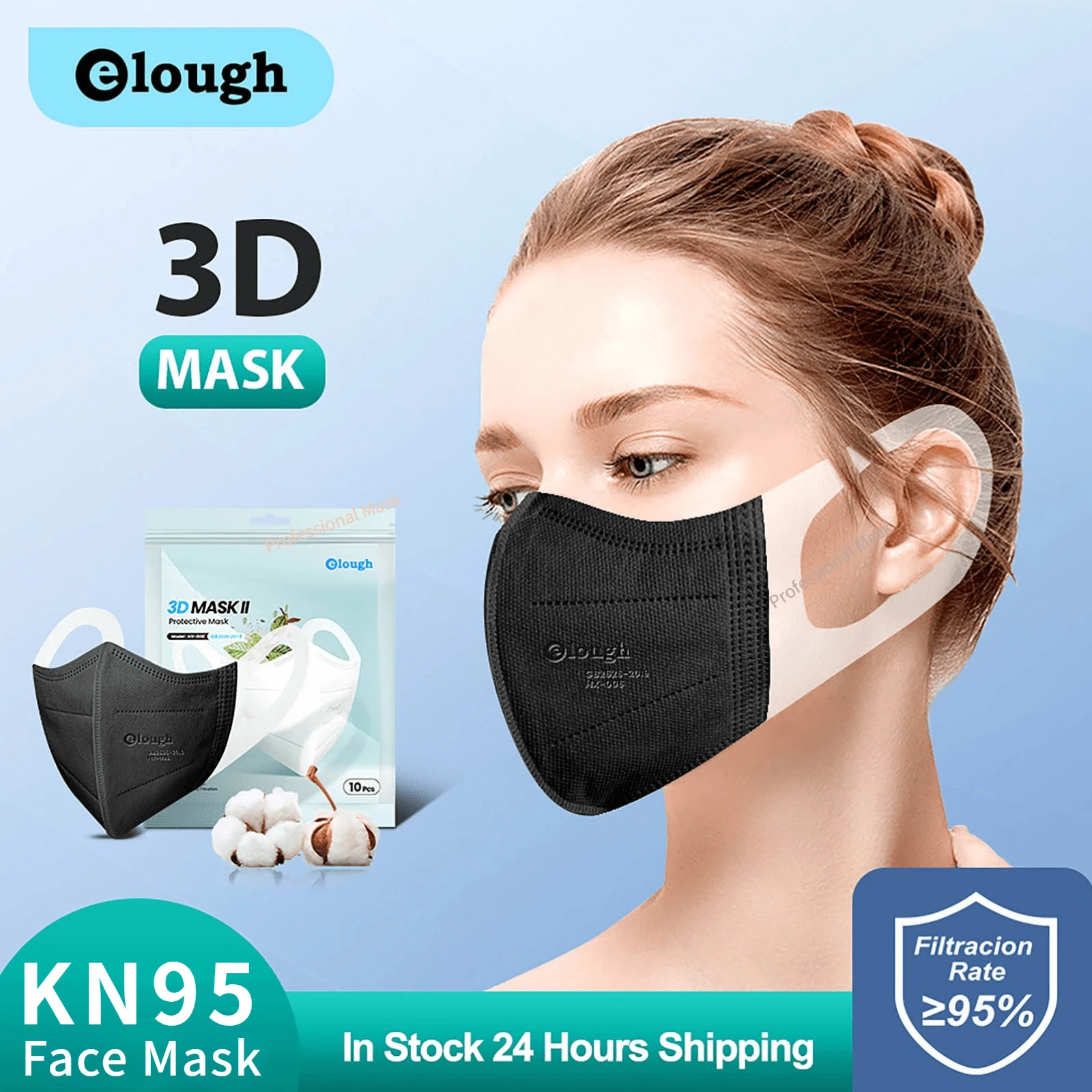 10-100PCS Elough Mascarilla Fpp2 Homologada Kn95 Certificadas Mask 3D Reusable KN95 FFP2 Facemask Negras Adult | Безопасность и