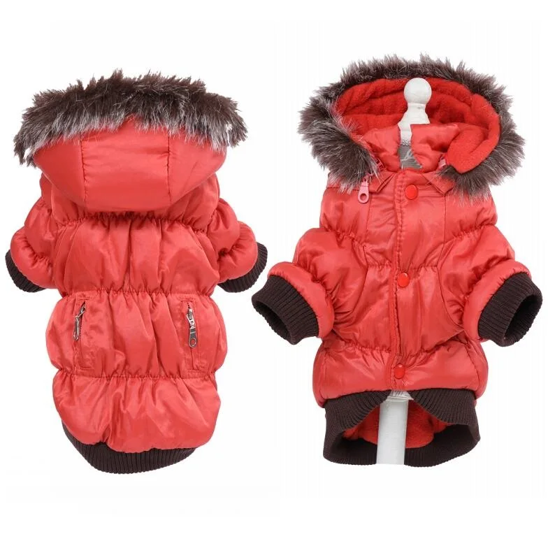 Winter Dogs Clothes Warm Fleece Ski Parka Dog Coats Jacket Clothing for Dogs Puppy Teddy Chihuahua XS S M L Xl 2XL