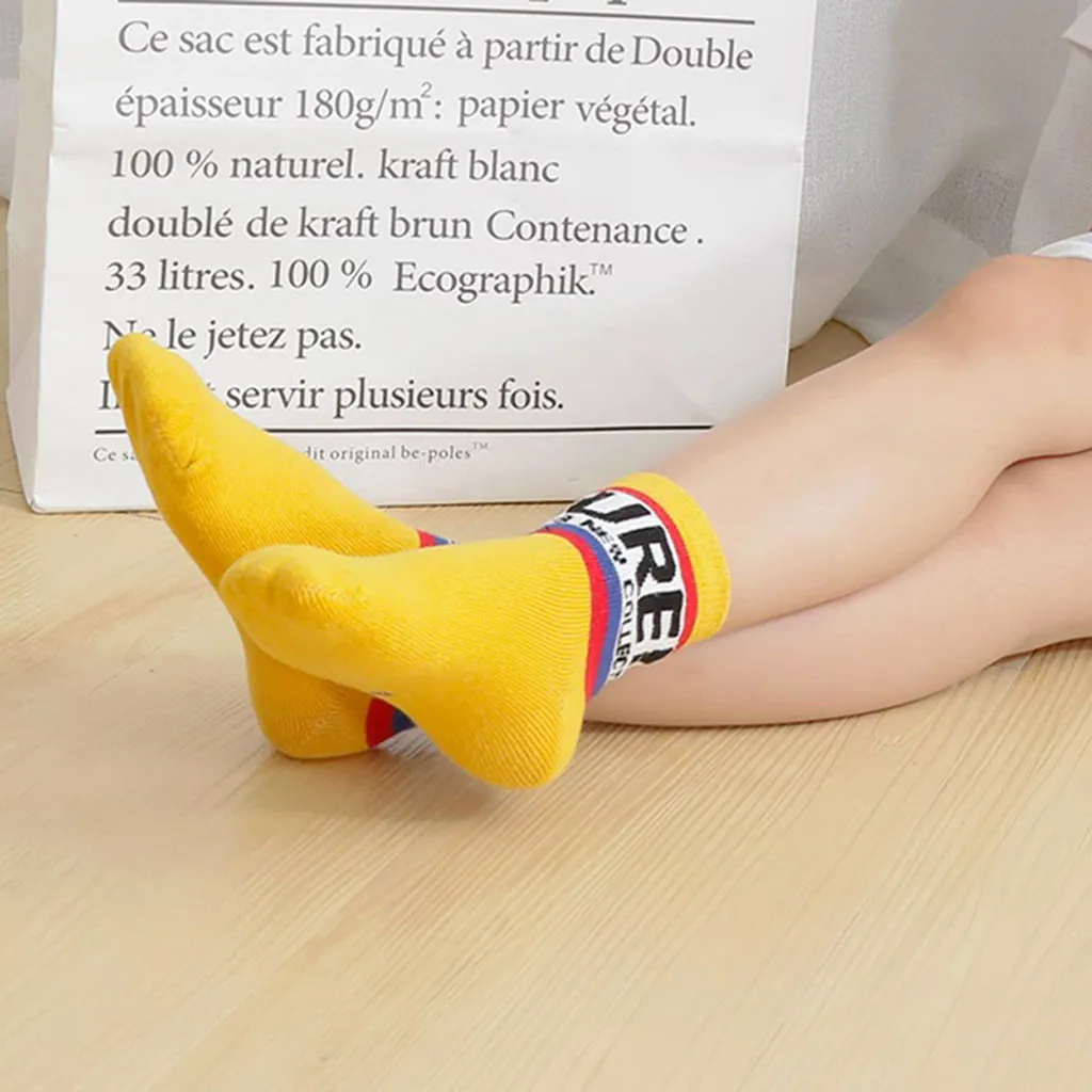 5 пар вязальных Хлопковых Носков с принтом для маленьких девочек