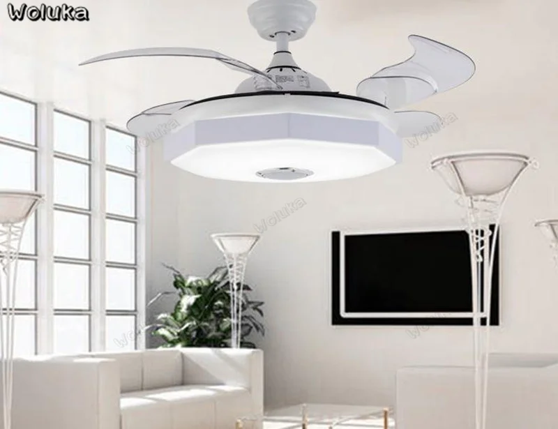 Nordic with Bluetooth audio living room dining bedroom modern remote control LED fan light chandelier CD50 W07 | Лампы и освещение