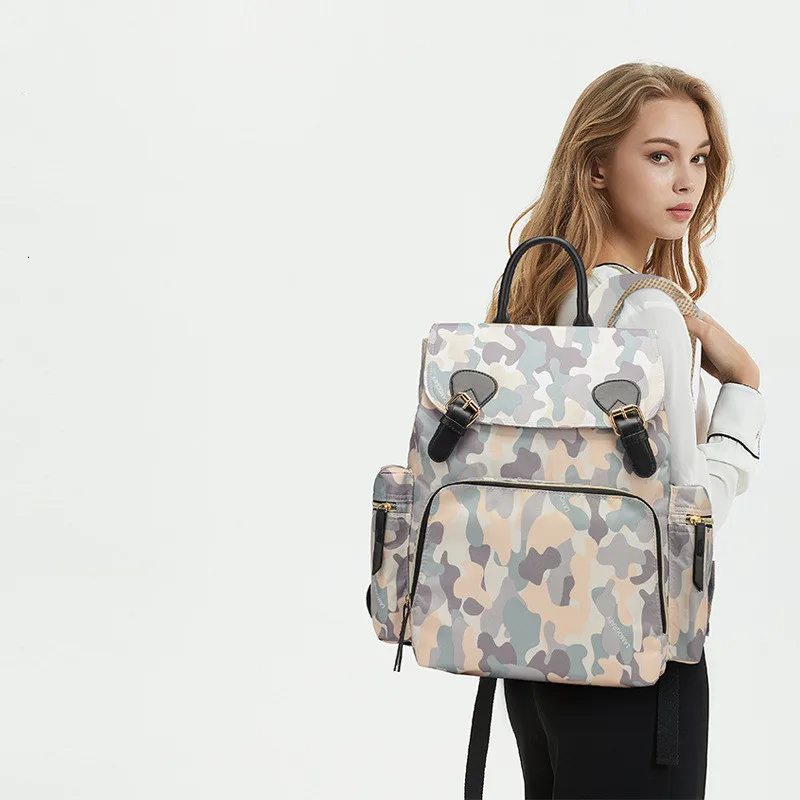 suokoumicai Модный камуфляжный рюкзак Mommy Bag Hasp для беременных сумка Детские сумка для подгузников детские коляски для мамы, сумка для подгузников рюкзак - Цвет: suokoumicai