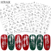 1 шт. наклейки для рождественских ногтей наклейки снежинки конверты рождественские украшения с изображением снеговика для зимних ногтей маникюрные инструменты