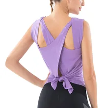 Женские свободные быстросохнущие мягкие спортивные топы с открытой спиной для занятий спортом, бодибилдинга, бега