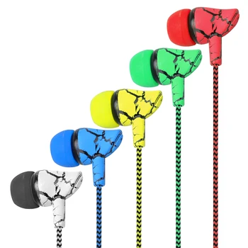 

Soft Wired In Ear Earphone Strong Pull Crack Grain Style Personality Fashion Headset For Smartphone And Computer