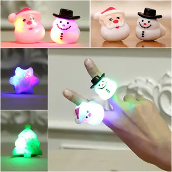 

New Arrival Color-changing Finger Lamp Flashing Ring Lamp Christmas Party Finger Decor Toys Cute Finger Lamp